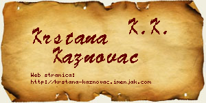 Krstana Kaznovac vizit kartica